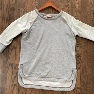 GAP XS gray metallic silver sweater hi low